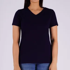 Petrol Ladies Basic Tees Regular Fitting CVC Jersey Fabric 145203-U (Peacoat)